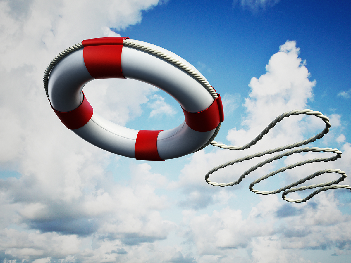 A life preserver in flight