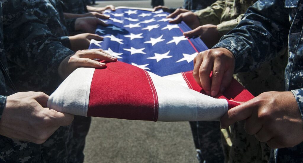 Folding the American Flag