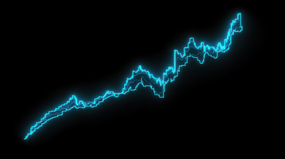 Line graph showing increased production