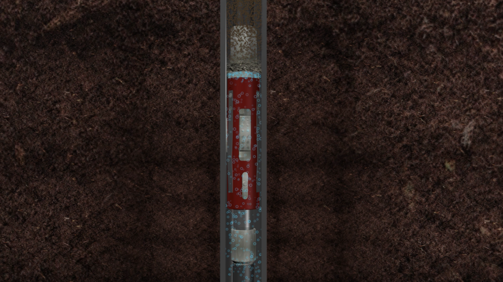 Sediment builds up on top of a standard B2 anchor
